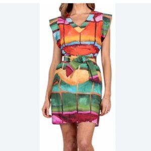 Willa Story Muticolor Dress with pockets Size Small Made in USA NWT